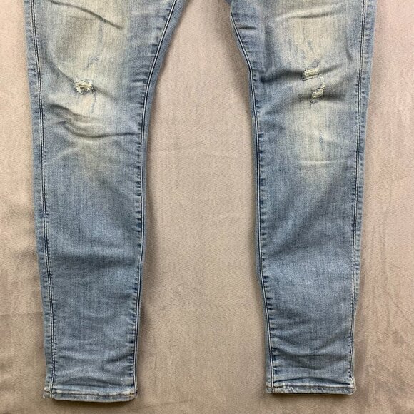 G Star Mens Pants 35 Blue Distressed Jeans 3301 Deconstructed Super Slim 35x32 - Picture 3 of 16